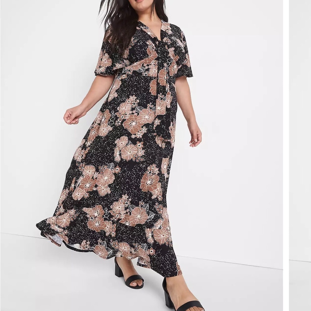 Lane Bryant Black and tan midi dress 18/20